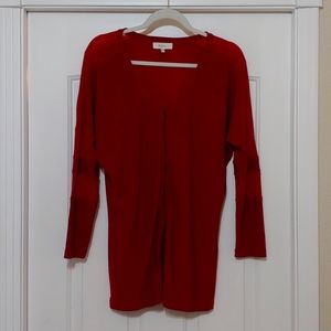Colletta full-zip mesh detailing dolman sleeve red top